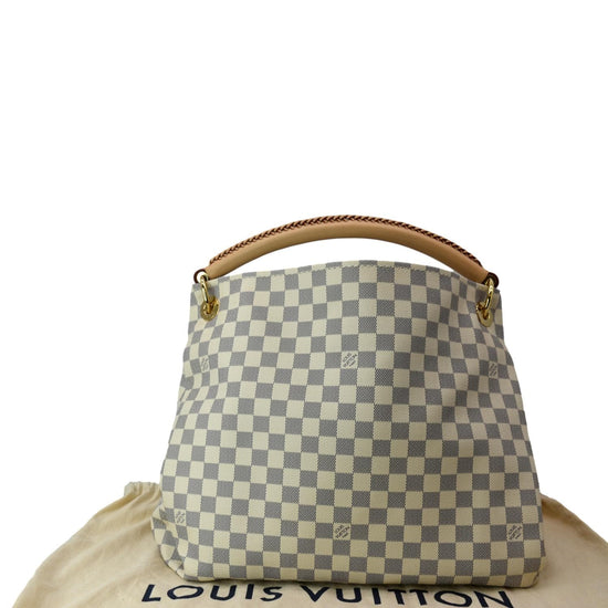 Louis Vuitton Artsy Mm White Damier Azur Canvas Hobo Bag - MyDesignerly