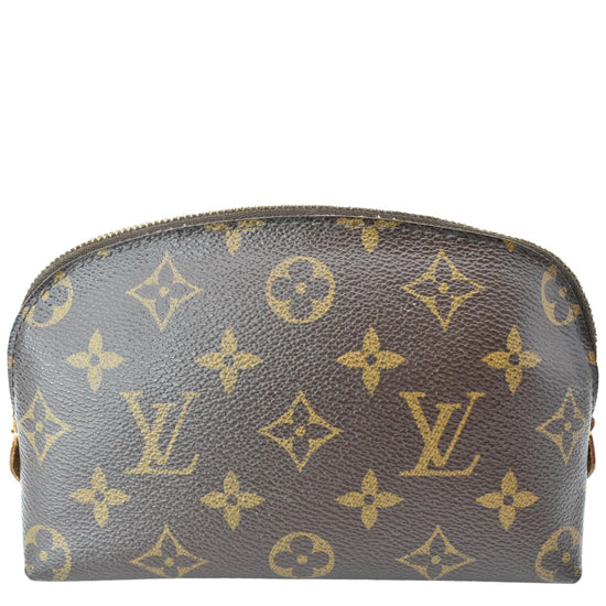Louis Vuitton Brown Coated Canvas Monogram Top Zip Makeup Bag Bag