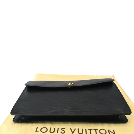 LOUIS VUITTON Montaigne 20 Epi Brown Pochette Clutch Bag LP3693
