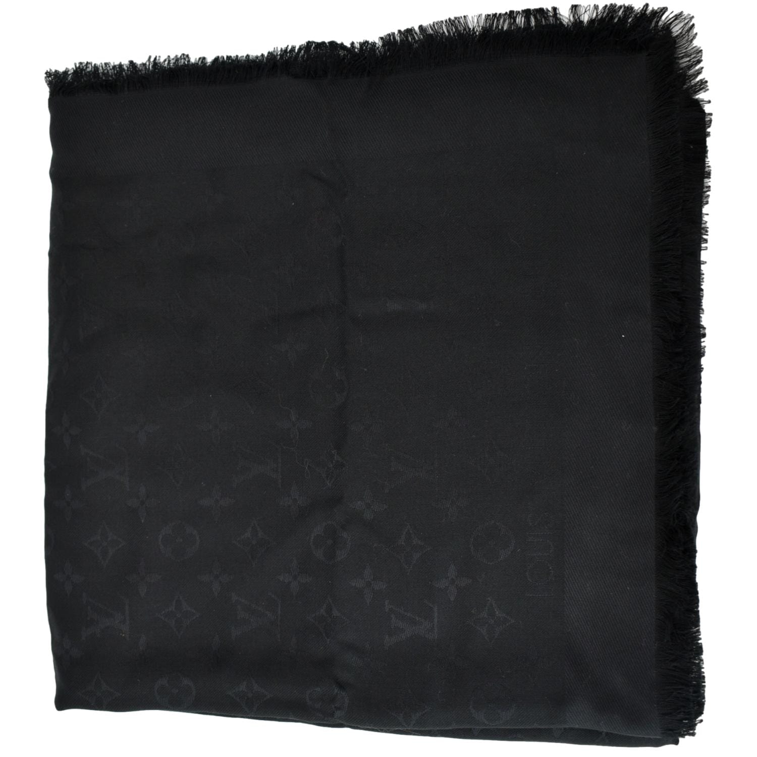 Lois Vuitton Monogram Classic Shawl, Black, One Size