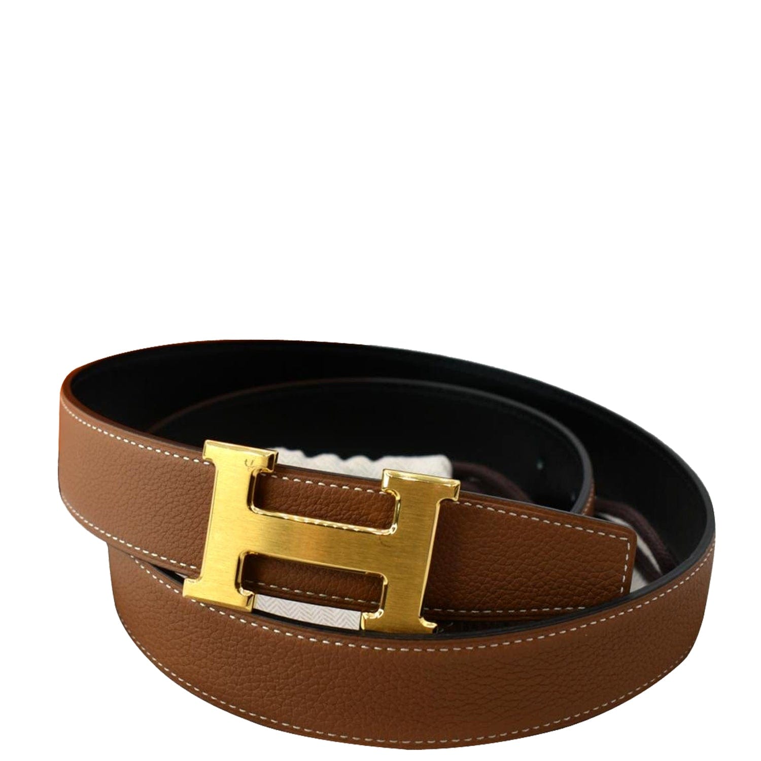 Angled Buckle Reversible Belt - Brown