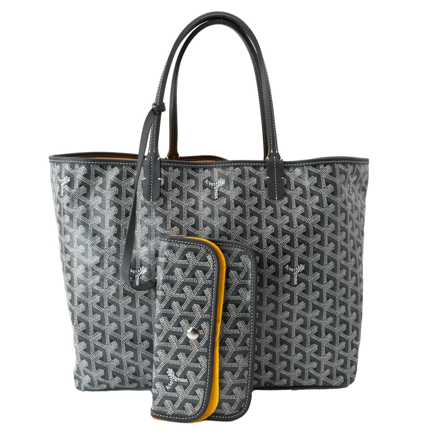 Goyard Grey Chevron Print Coated Canvas St. Louis PM Tote Bag - Yoogi's  Closet