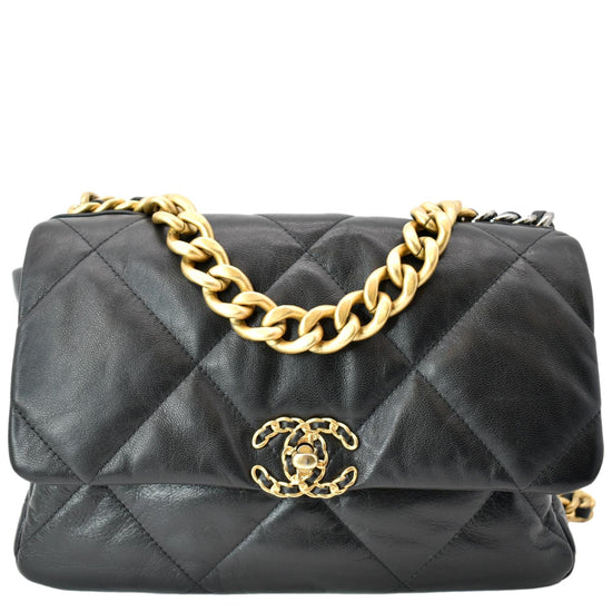 Chanel Black Lambskin Quilted Leather Chanel 19 O Case Clutch Bag Chanel
