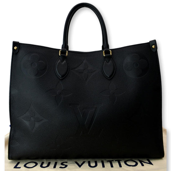 LOUIS VUITTON Onthego GM Monogram Empreinte Leather Tote Bag Black - 1