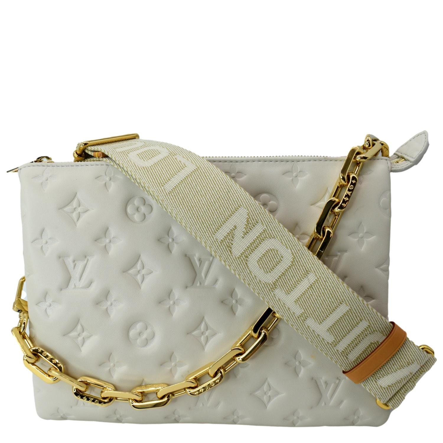 LOUIS VUITTON Coussin PM Monogram Embossed Shoulder Bag Cream - Hot De