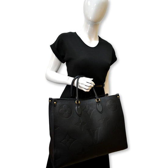 LOUIS VUITTON Onthego GM Monogram Empreinte Leather Tote Bag Black - H -  The Editor Leather Tote