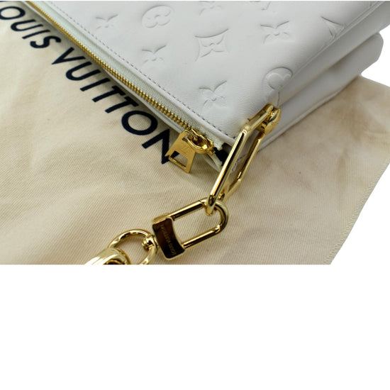 Louis Vuitton Cream Puffy Monogram Lambskin Coussin PM Handbag