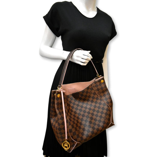 LOUIS VUITTON Damier Ebene Caissa Hobo Cherry 886214