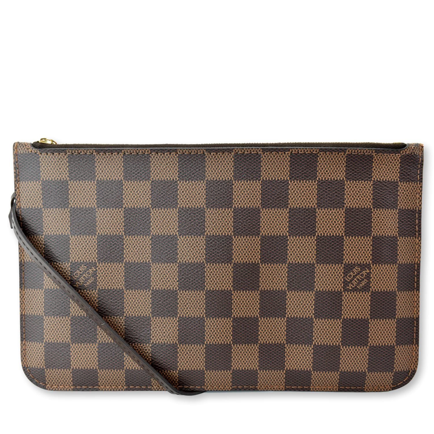 Louis Vuitton Paris Neverfull Damier Ebene Pouch Wristlet