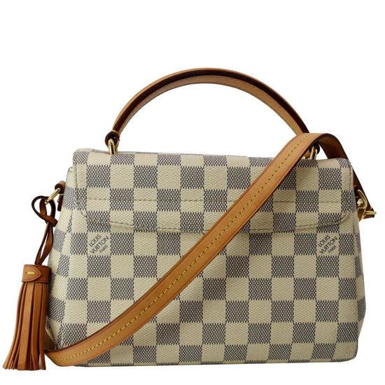 LOUIS VUITTON Croisette Damier Azur Satchel Crossbody Bag White