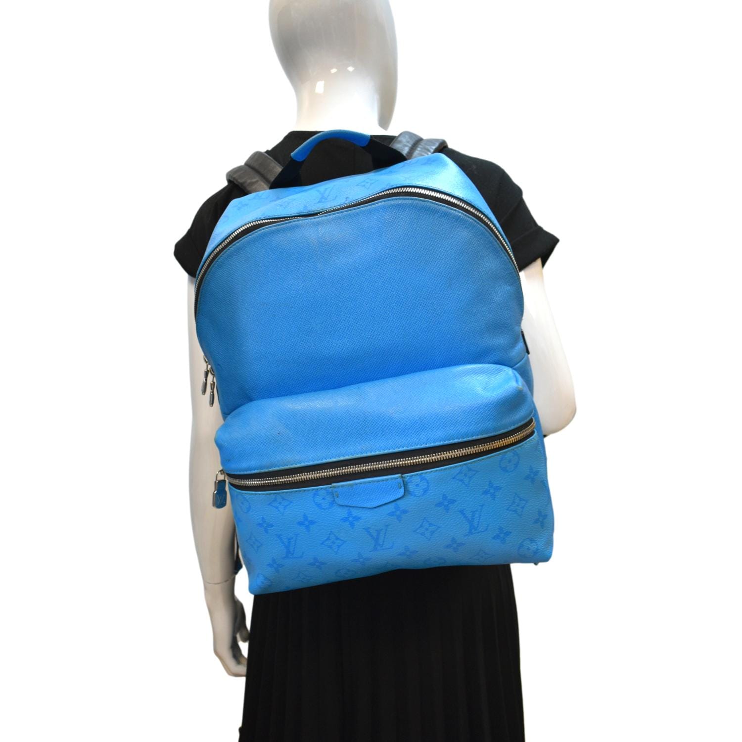 Louis Vuitton Christopher MM Backpack Bag Bandana Blue M20554 Virgil Auth LV  New
