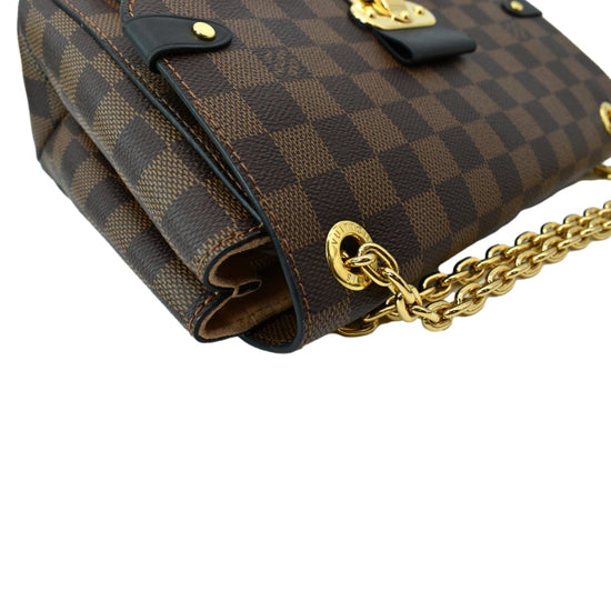 Louis Vuitton Vavin Handbag Damier with Leather PM For Sale at 1stDibs