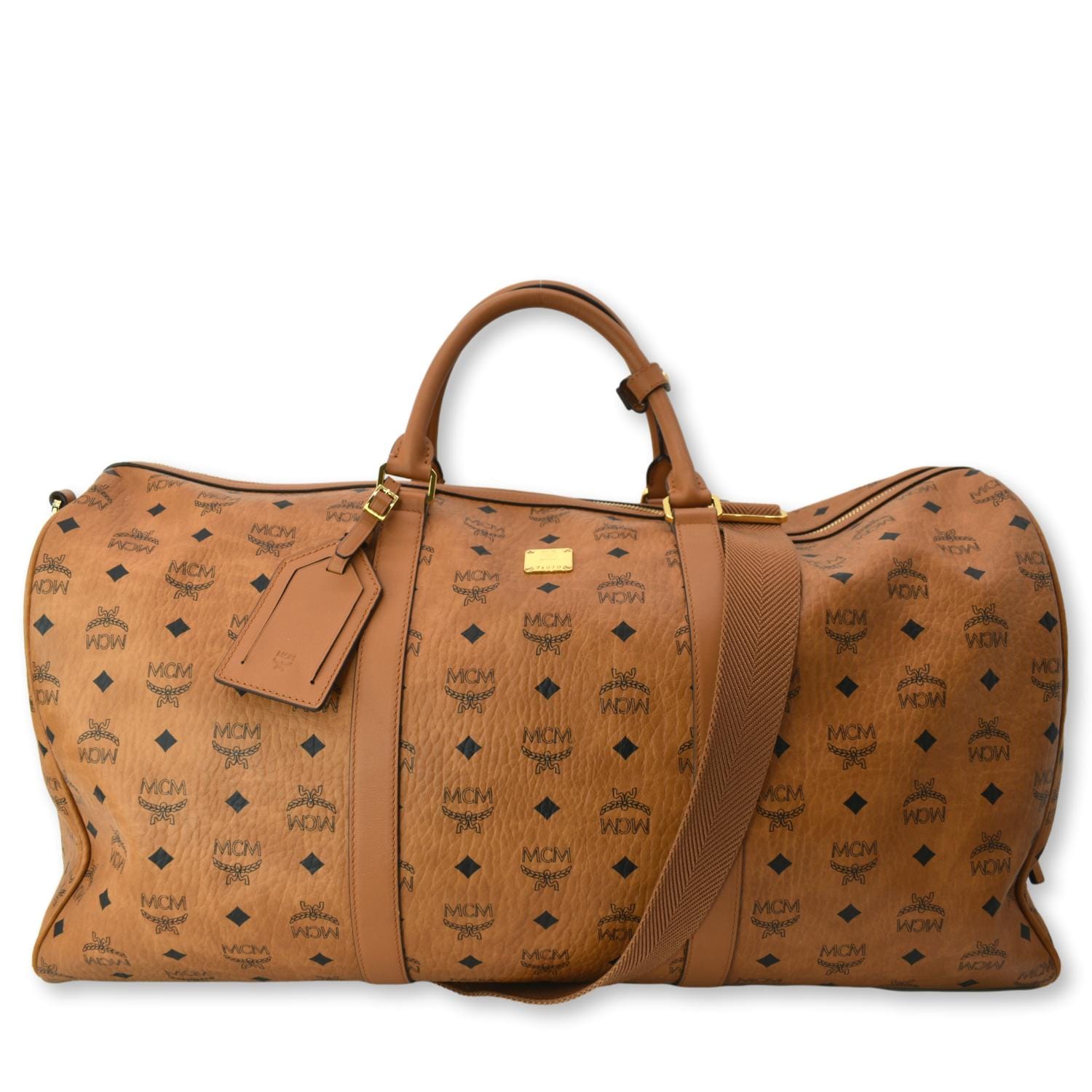 MCM Duffle Bag Large Logo - Cognac (Pre-Loved)