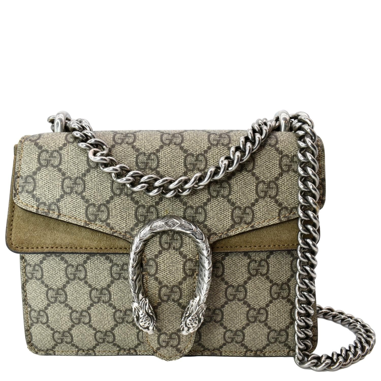 Gucci Dionysus Mini GG Supreme Canvas Crossbody Bag Beige 421970