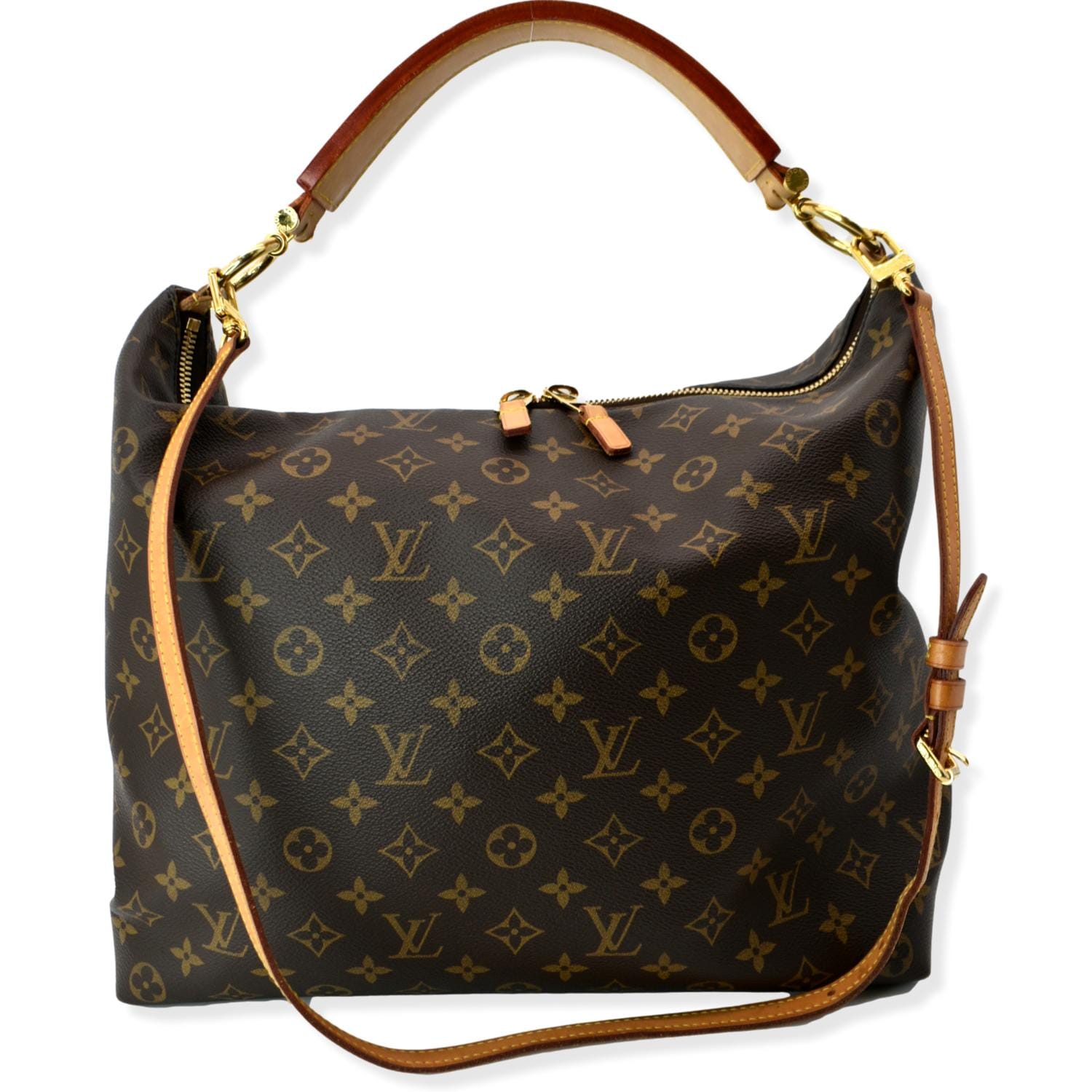 LOUIS VUITTON Sully MM Monogram Canvas Shoulder Bag Brown