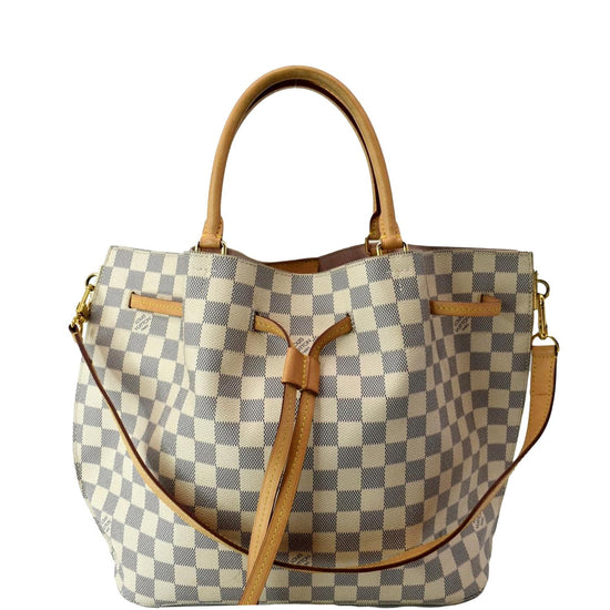 Louis Vuitton Damier Azur Girolata Bucket Bag Pink White Blue