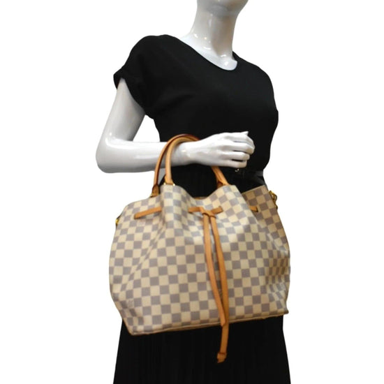 LOUIS VUITTON Girolata Damier Azur Shoulder Bag White