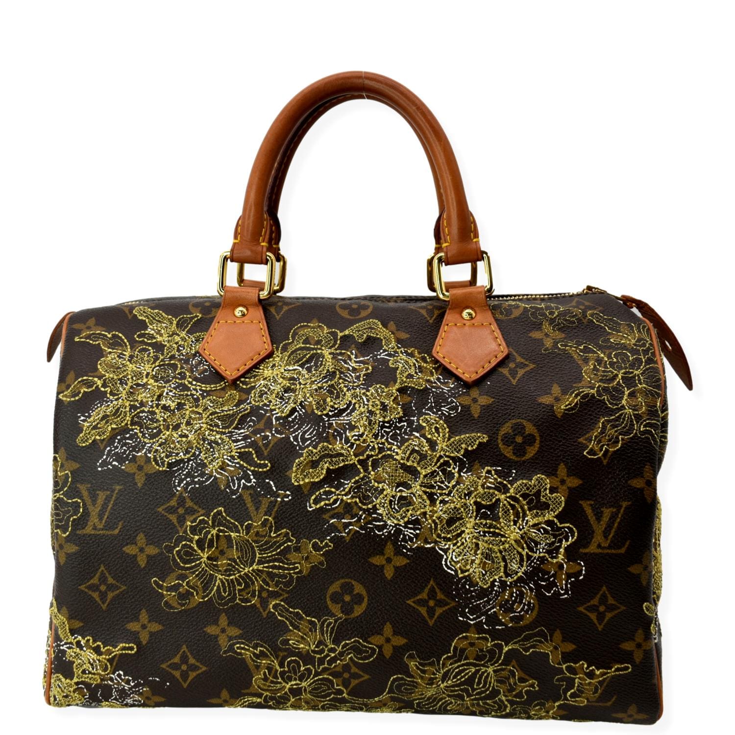 Louis Vuitton Limited Edition Monogram Dentell Speedy 30 Satchel Tote  Handbag