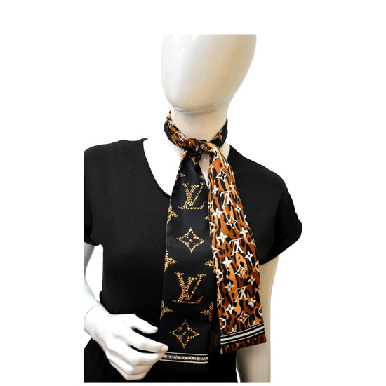 LOUIS VUITTON Silk Monogram Wild At Heart Bandeau Black 840870