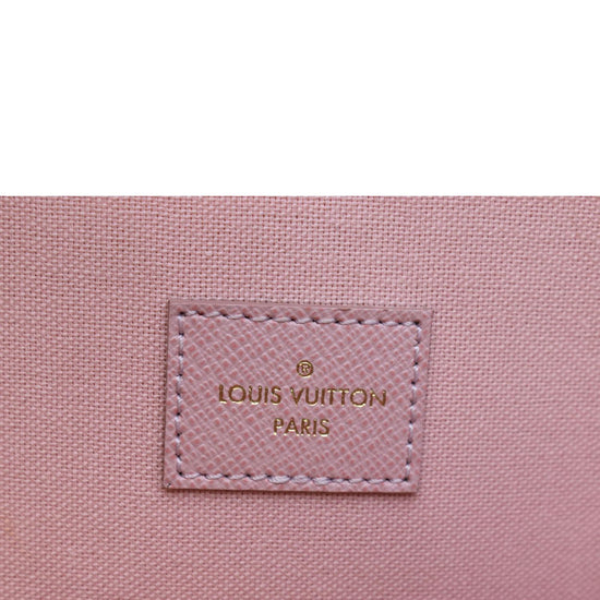 Louis Vuitton LV Felicie damier azur with fuchsia flowers Beige Leather  ref.518826 - Joli Closet