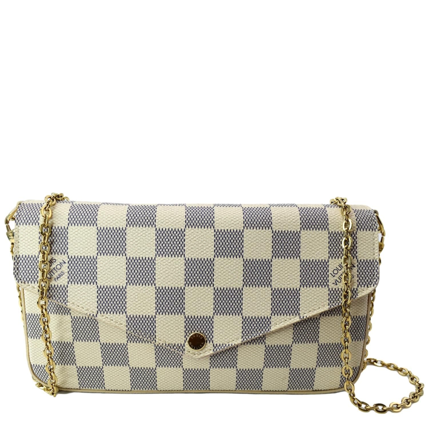 Louis Vuitton Felicie Pochette Damier Azur Crossbody Bag