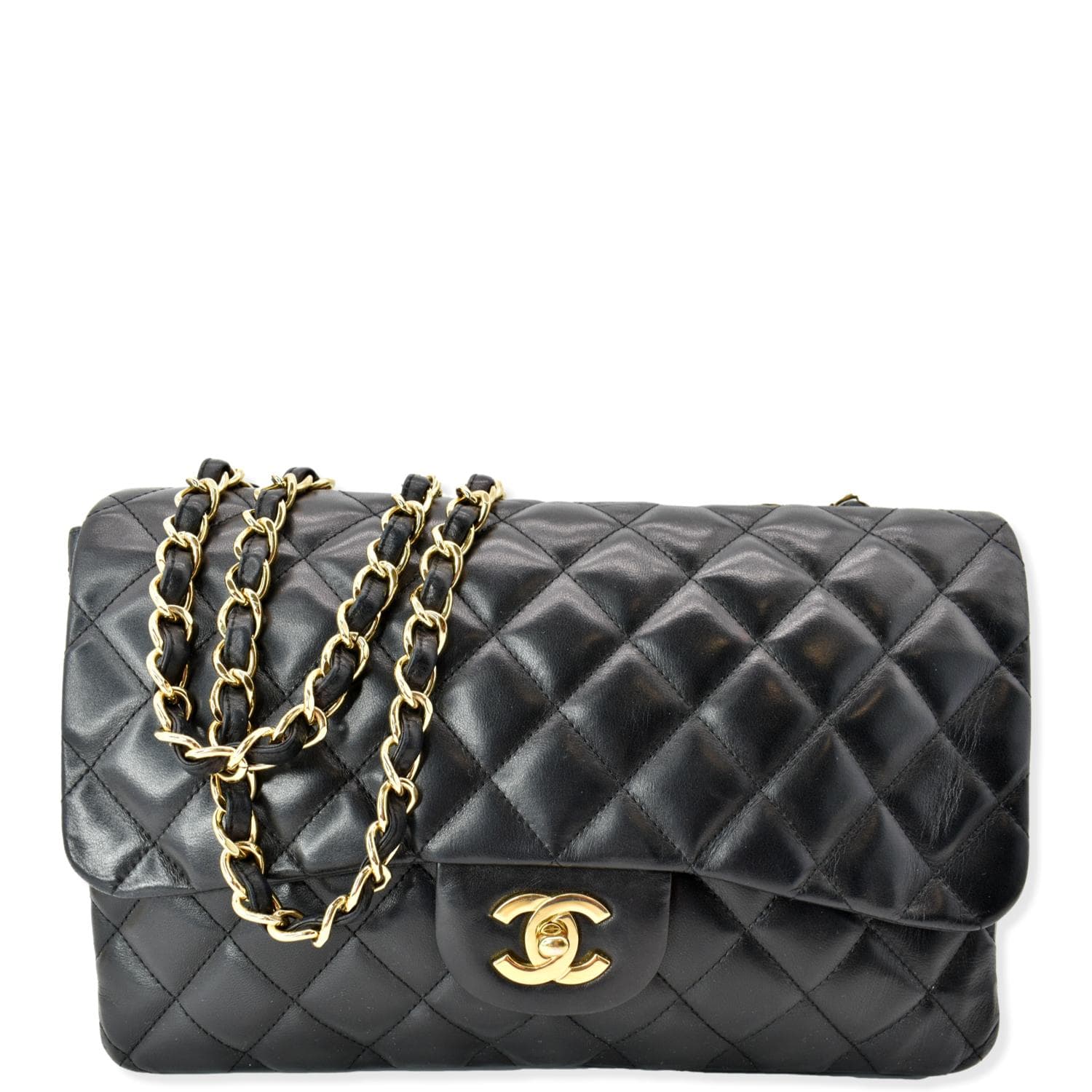Chanel Black Patent Soft Jumbo Single Flap Bag