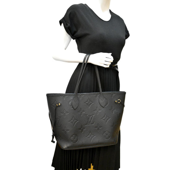 Neverfull leather tote Louis Vuitton Black in Leather - 33172255