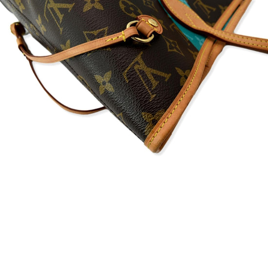 LOUIS VUITTON Monogram V Neverfull MM Turquoise 94765