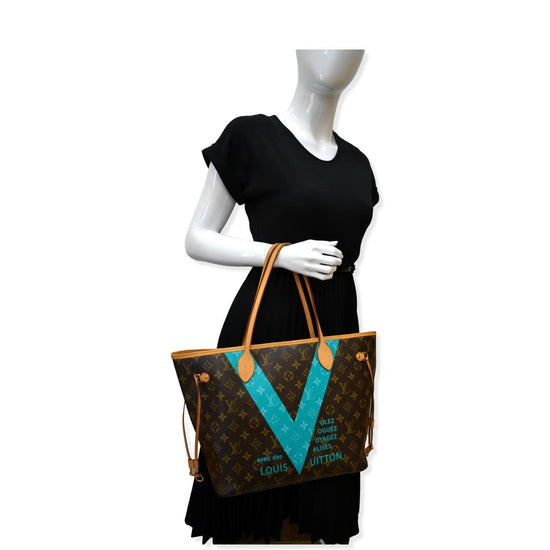 Louis Vuitton Limited Edition Monogram V Neverfull MM Turquoise