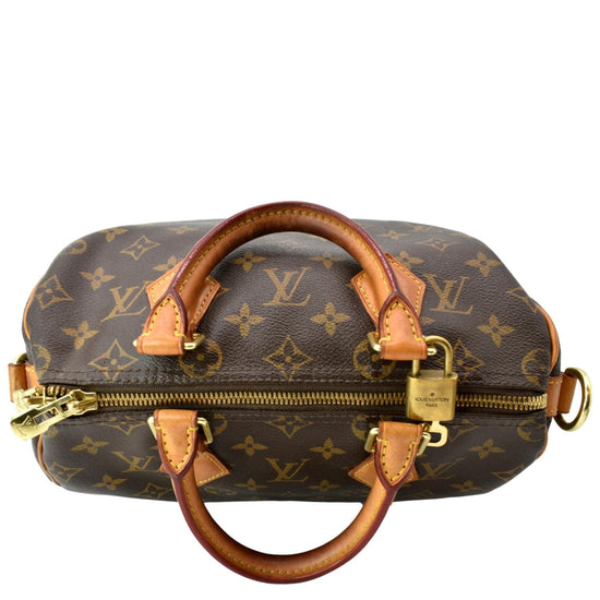 Speedy cloth handbag Louis Vuitton Brown in Cloth - 38823014