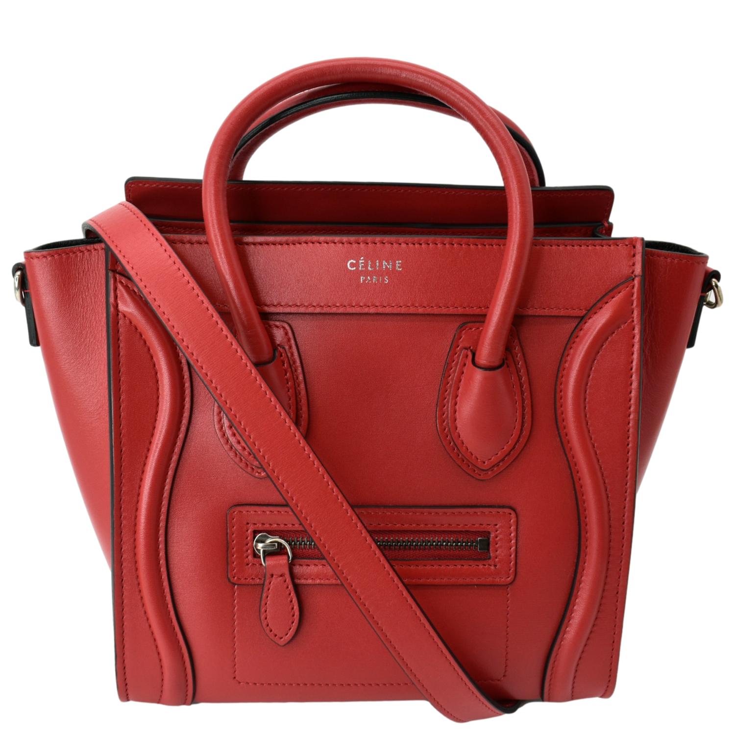 Celine Red Leather Mini Luggage Bag - Vintage Lux