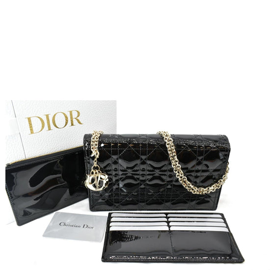 Lady dior leather clutch bag Dior Black in Leather - 27545918