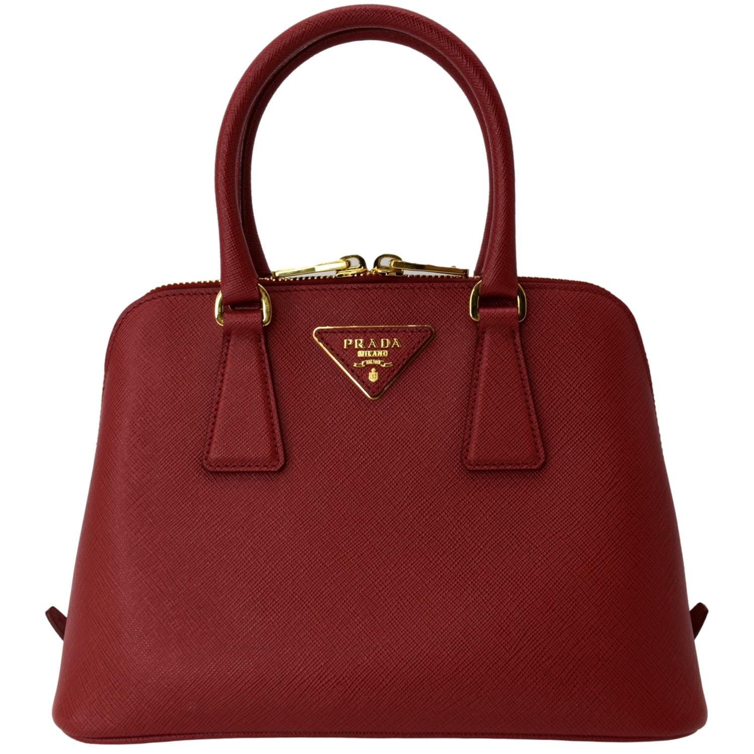 Prada Two Tone Saffiano Lux Leather Promenade Satchel Prada