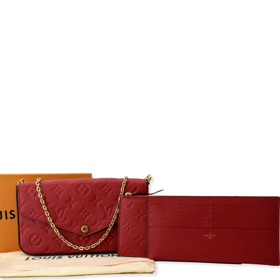 NWT Louis Vuitton Felicie Pochette Monogram Empreinte Leather Scarlet Red