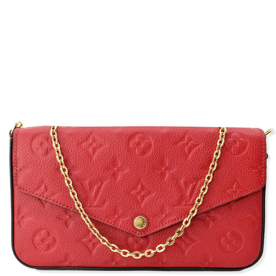 Louis Vuitton Félicie Pochette Monogram Empreinte Scarlet Red