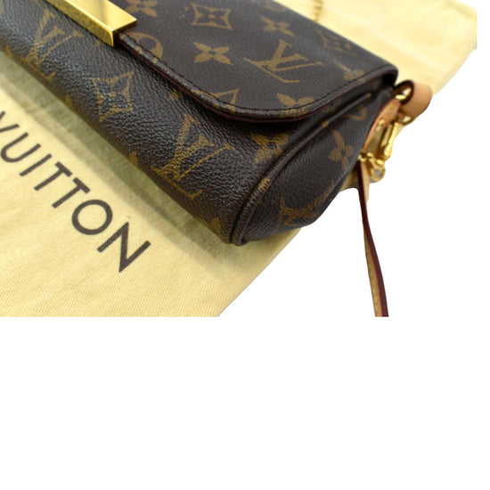 LV LV Women Favorite MM Clutch in Monogram Coated Canvas-Brown in