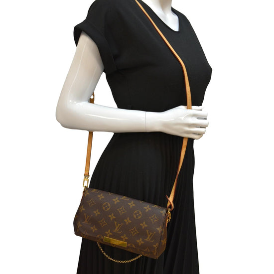 LOUIS VUITTON Favorite PM Monogram Canvas Crossbody Bag Brown