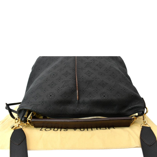 Louis Vuitton Black Monogram Mahina Leather Selene MM Bag Louis Vuitton