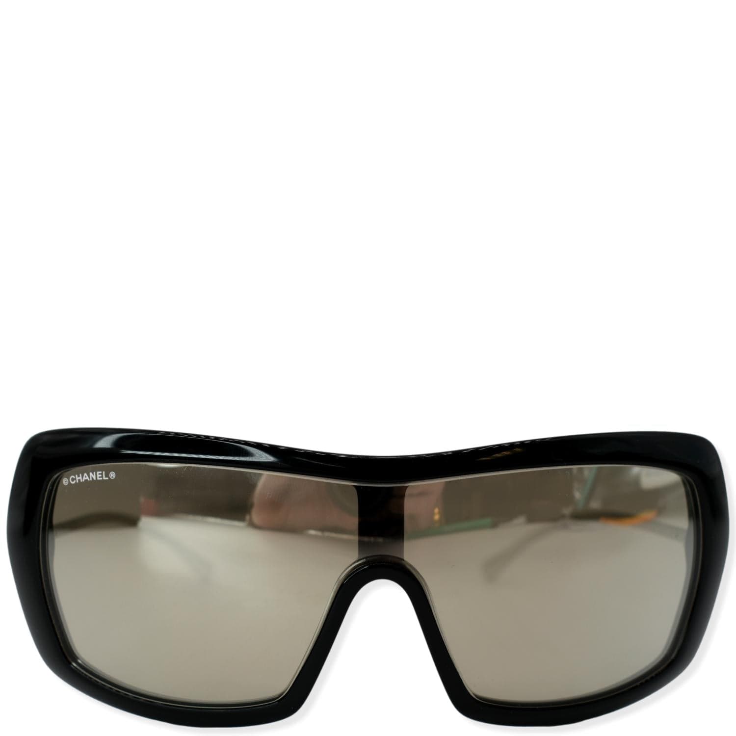 brysomme Stilk Halvtreds CHANEL Shield Acetate Sunglasses Metallic Lens - 15% Off