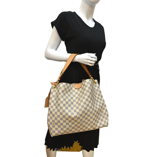 Louis Vuitton Damier Azur Graceful MM N42233 is spacious and can be used  for all kinds of items …