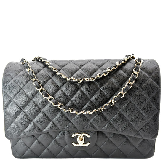AUTH CHANEL MAXI Single Flap White Caviar Leather SHW Shoulder Bag-Full  Set! $5,975.00 - PicClick