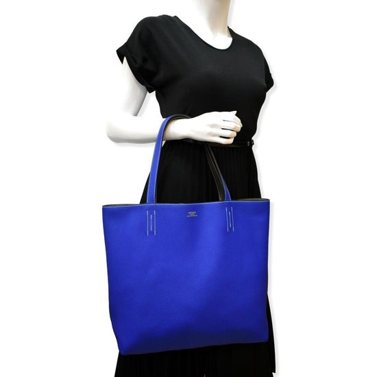 Hermes 45cm Ultraviolet/Blue Hydra Clemence Leather Large Double Sens  Reversible Tote Bag - Yoogi's Closet