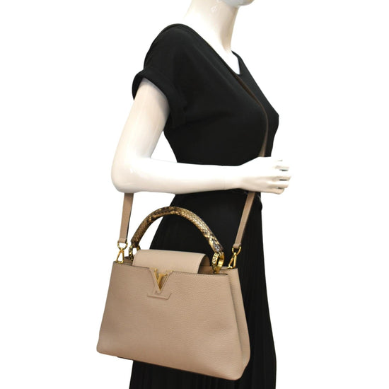 LOUIS VUITTON Capucines PM Taurillon Leather Shoulder Bag Galet-US