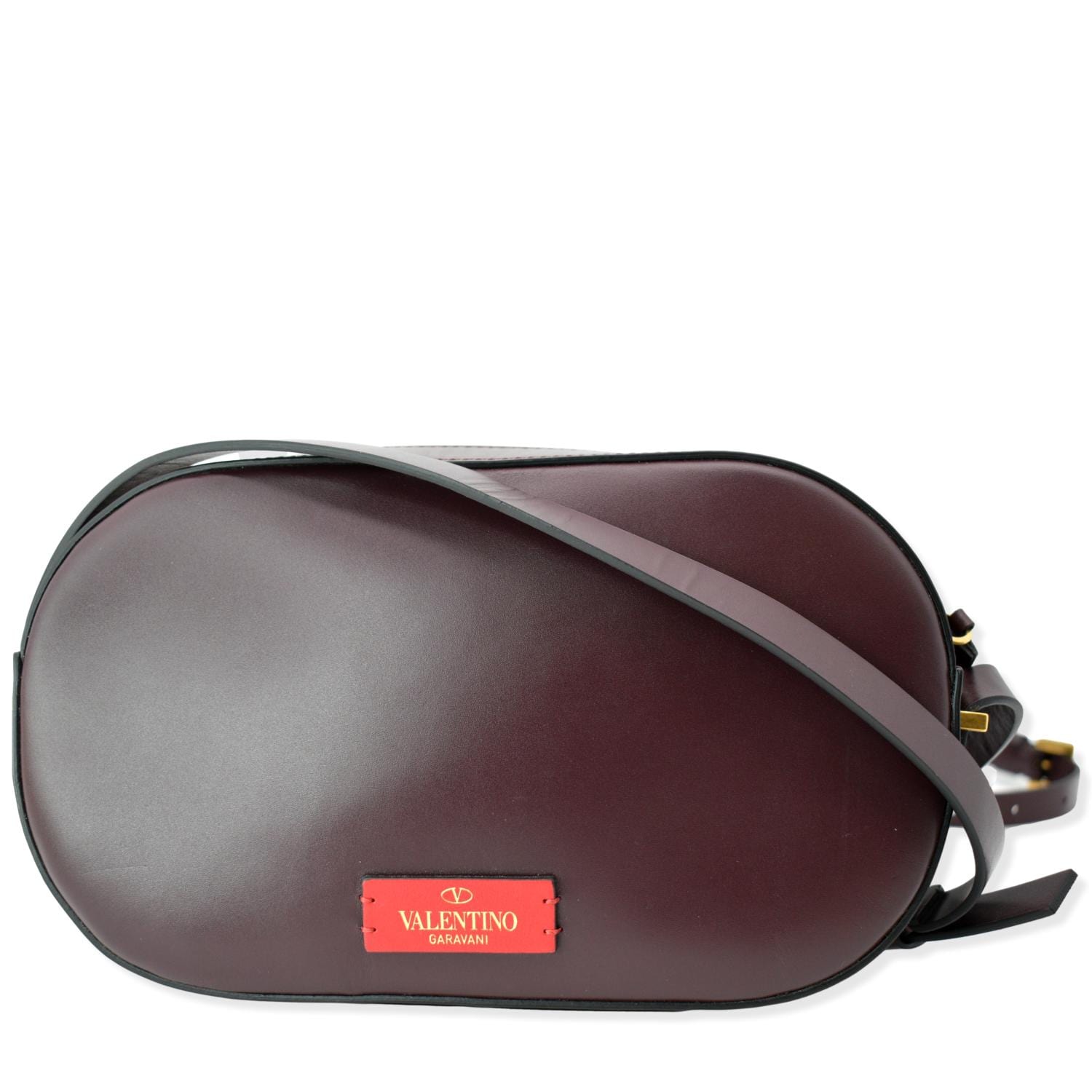 Valentino Red Leather Vlogo Walk Mini Tote Bag