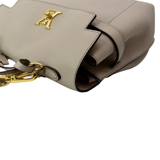 Louis Vuitton Lockme Ever MM Greige in Calfskin Leather with Gold
