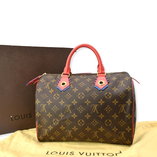 Sold at Auction: Louis Vuitton - LV - Speedy Totem 30 Brown Monogram -  Violet Top Handle Bag