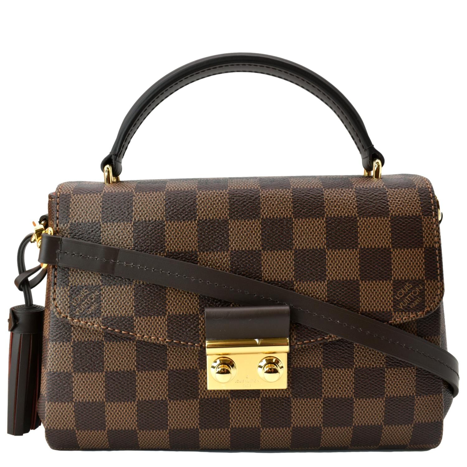 LOUIS VUITTON Croisette Damier Ebene Crossbody Bag Brown