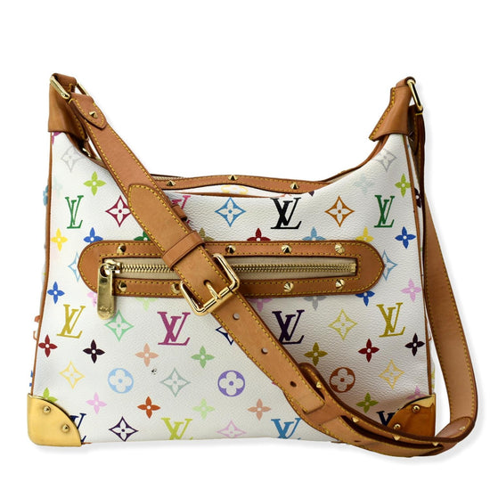 LOUIS VUITTON Boulogne Multicolor Monogram Canvas Shoulder Bag White 