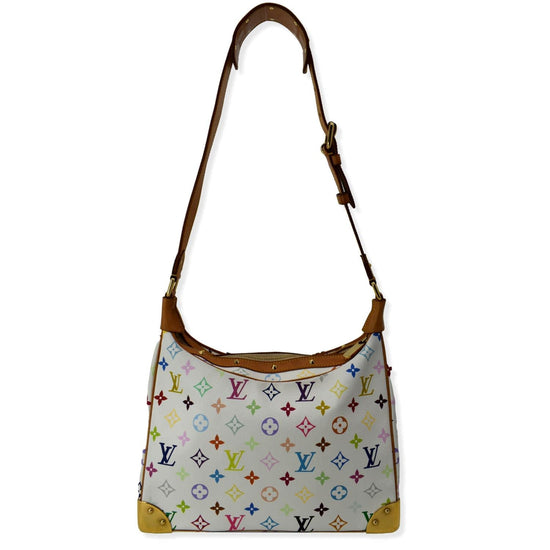 Louis Vuitton Boulogne Monogram Murakami White Multicolor Leather Shou –  Dyva's Closet