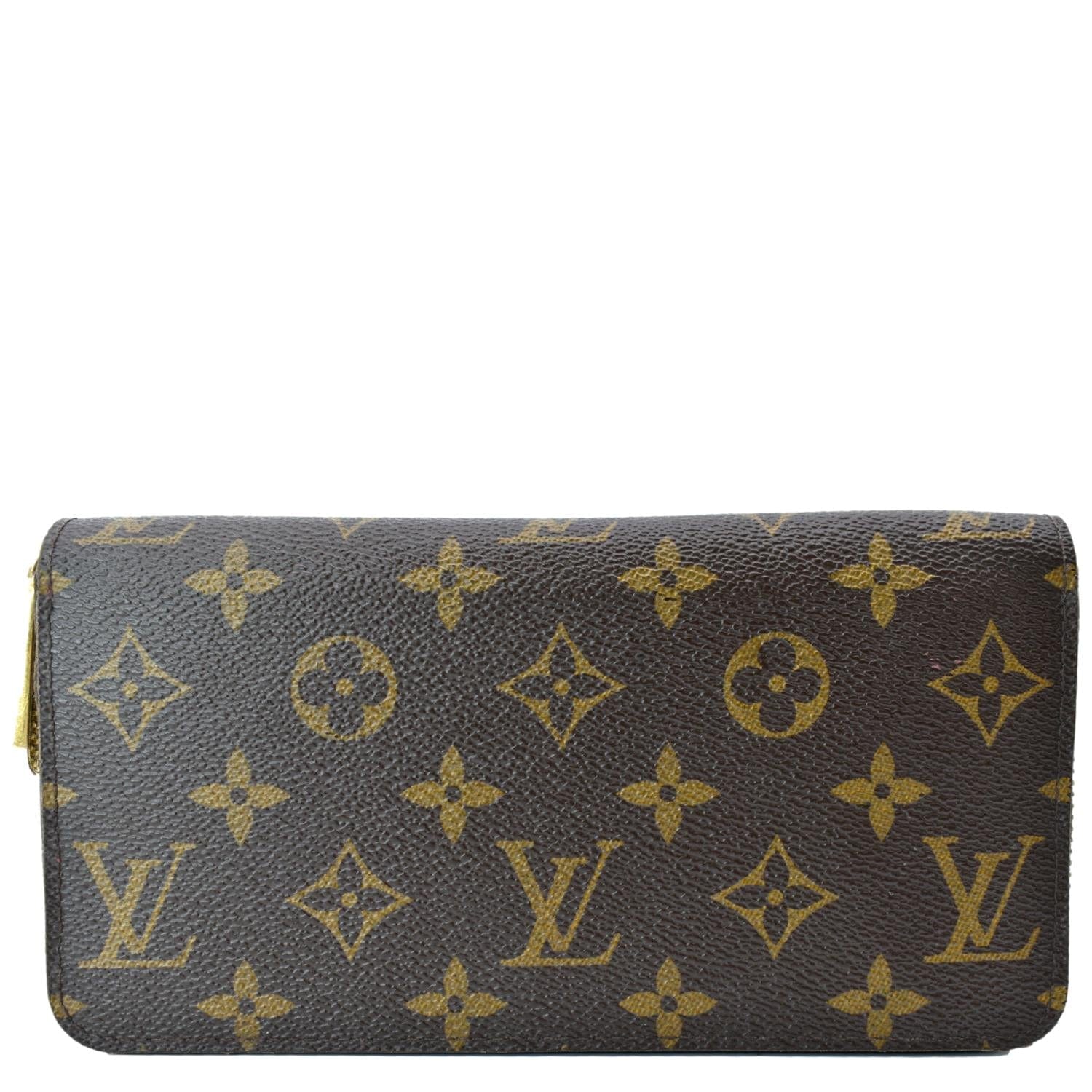 👜Vtg. Monogram LV Canvas Coated Brown Double Zipper Long Wallet Reworked